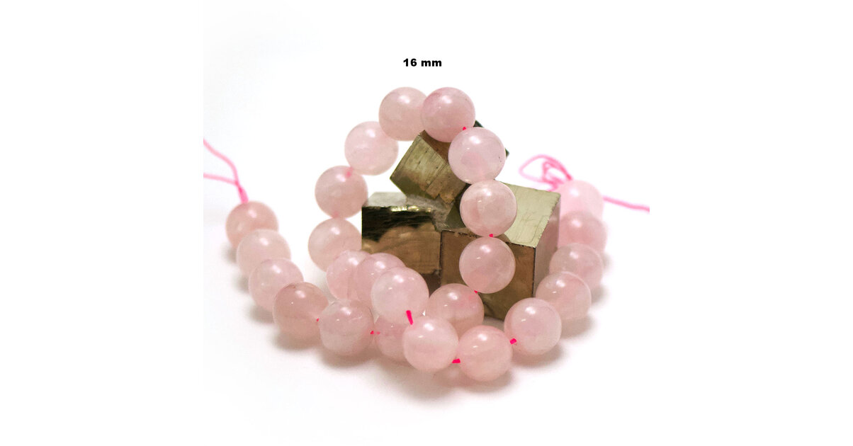 Fil De Perles En Quartz Rose - 39 Cm, 46 Pièces, Boules 8 Mm - Neuf